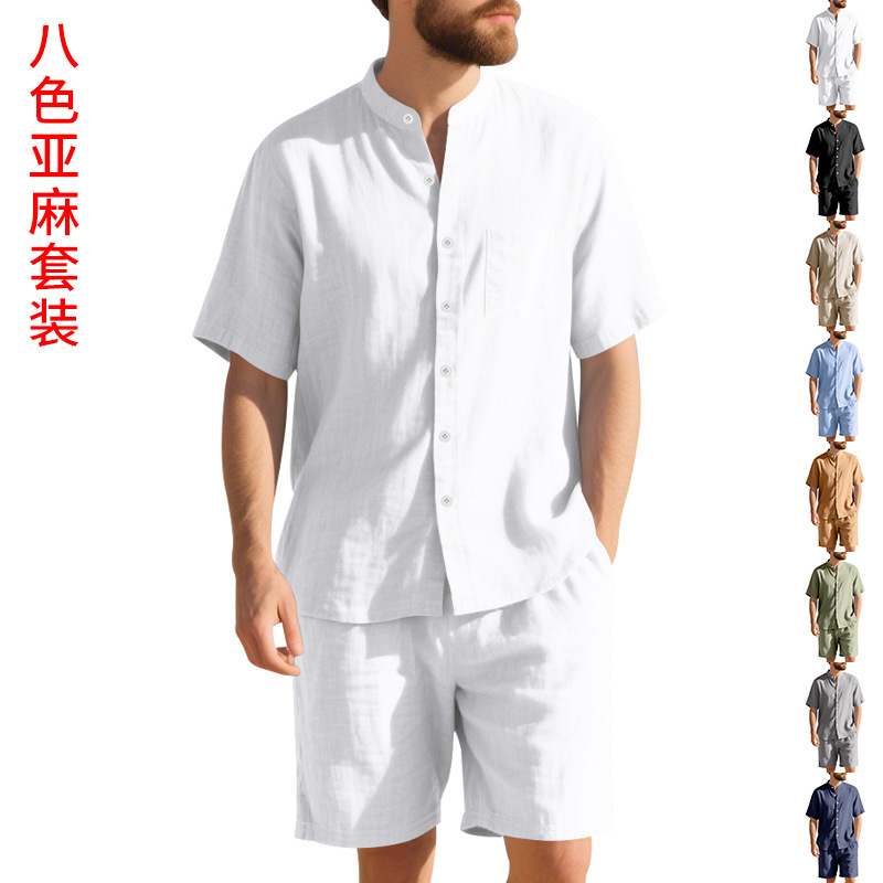 Linen Shirt Breathable - Zomer heren linnen loszittende pak strand