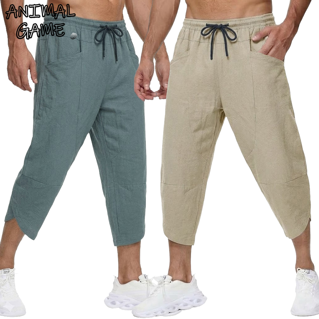 Short Linen Drawstring - Zomer heren linnen casual korte broek