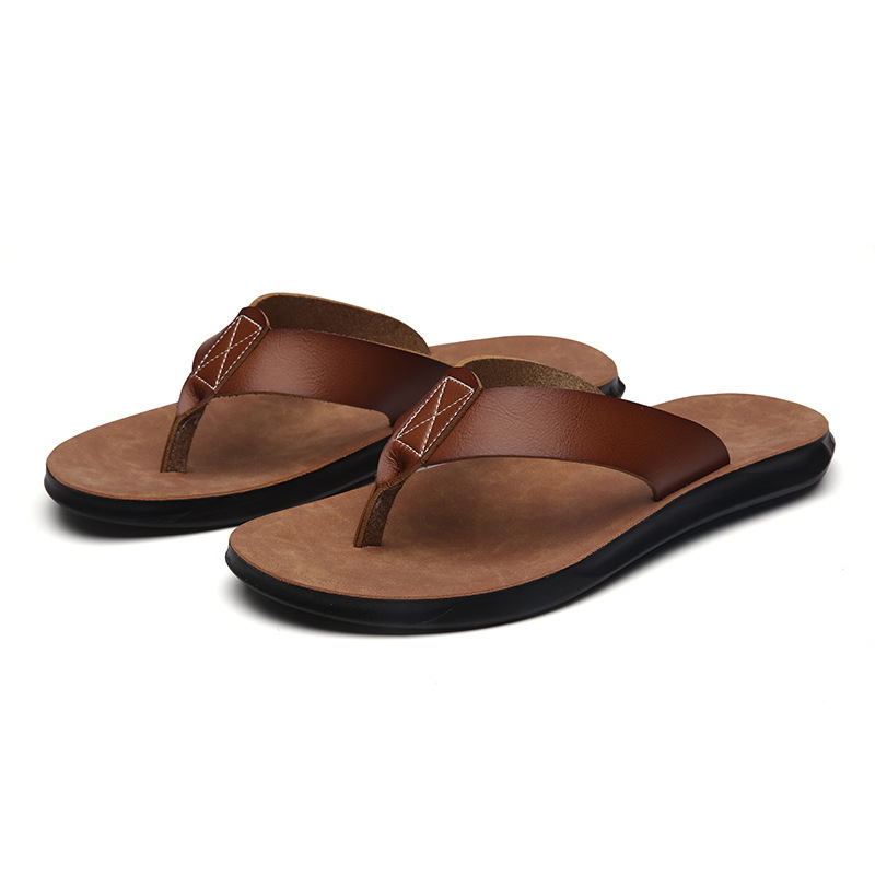 Flip Flop Leather Men - 38-47 Nieuwe Italiaanse Lederen Slippers voor