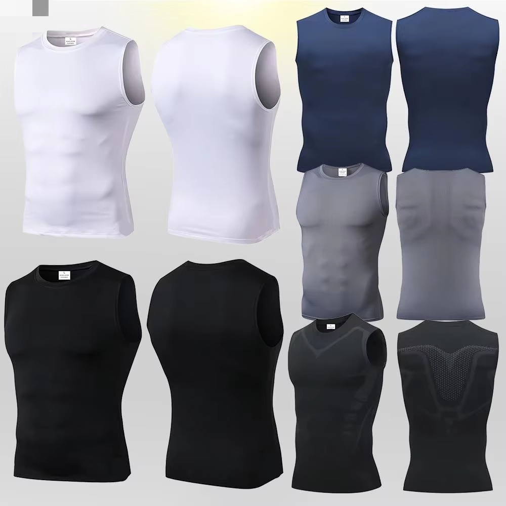 Tank Top Muscle - Compressietanktop Heren Gymshirt Mouwloos Sneldrogend Bedrukt