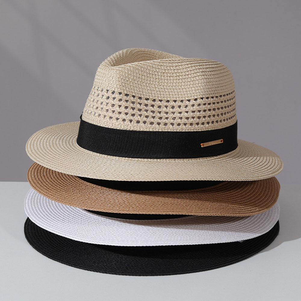 Bucket Hat Straw - klassieke strohoed zomer Heren Panama Strohoeden