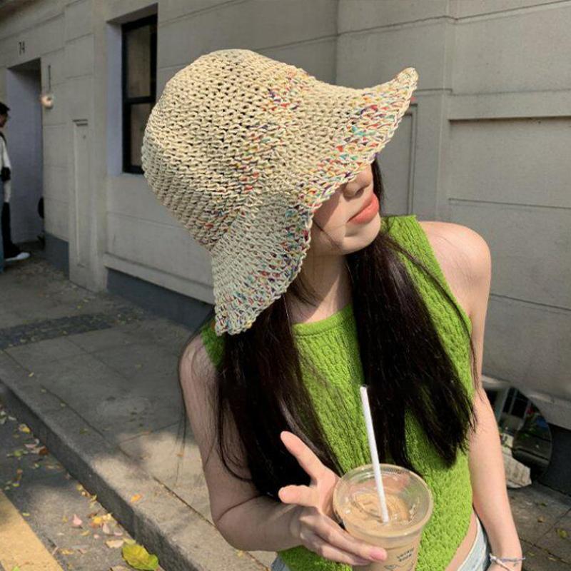 Handgeweven regenboogstrohoed  - Bucket Hat Straw recensie en prijs