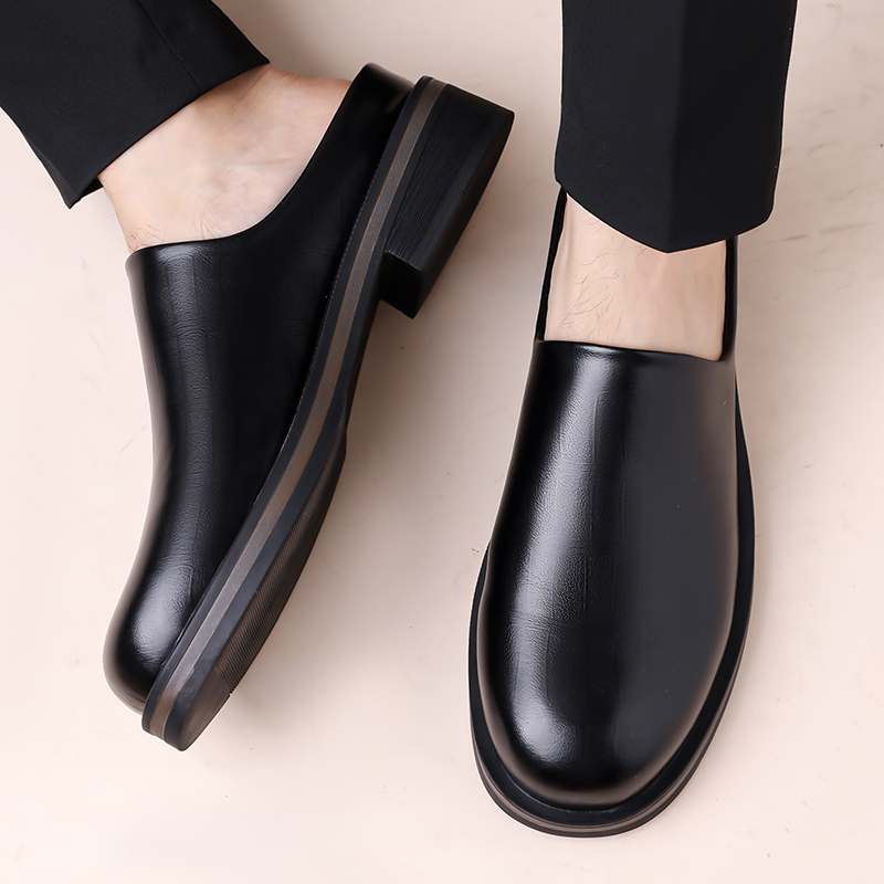 Heren instappers, dikke zool,  - Flip Flop Leather Men recensie en prijs