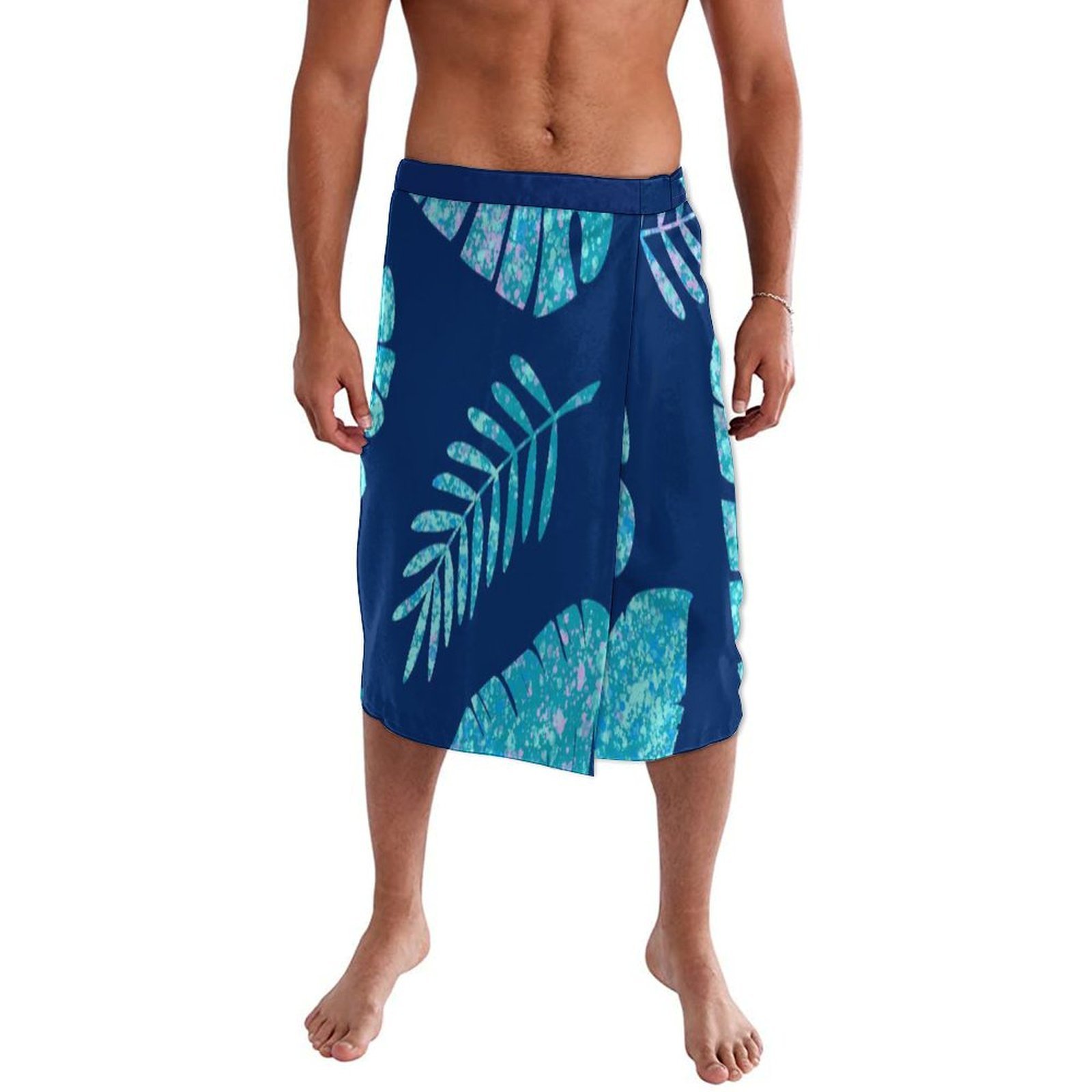 Blauwe bloemenprint Polynesisc - Sarong Men Wrap recensie en prijs