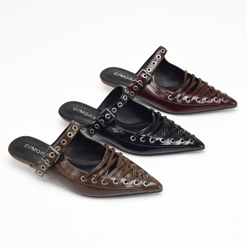 Puntige teen vetersluiting dam - Casual Sandal Leather recensie en prijs
