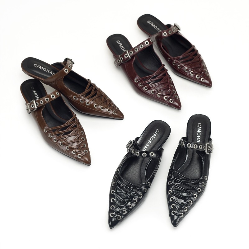 Puntige teen vetersluiting dam - Casual Sandal Leather recensie en prijs